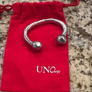 UNO de 50 Silver Cuff Bracelet